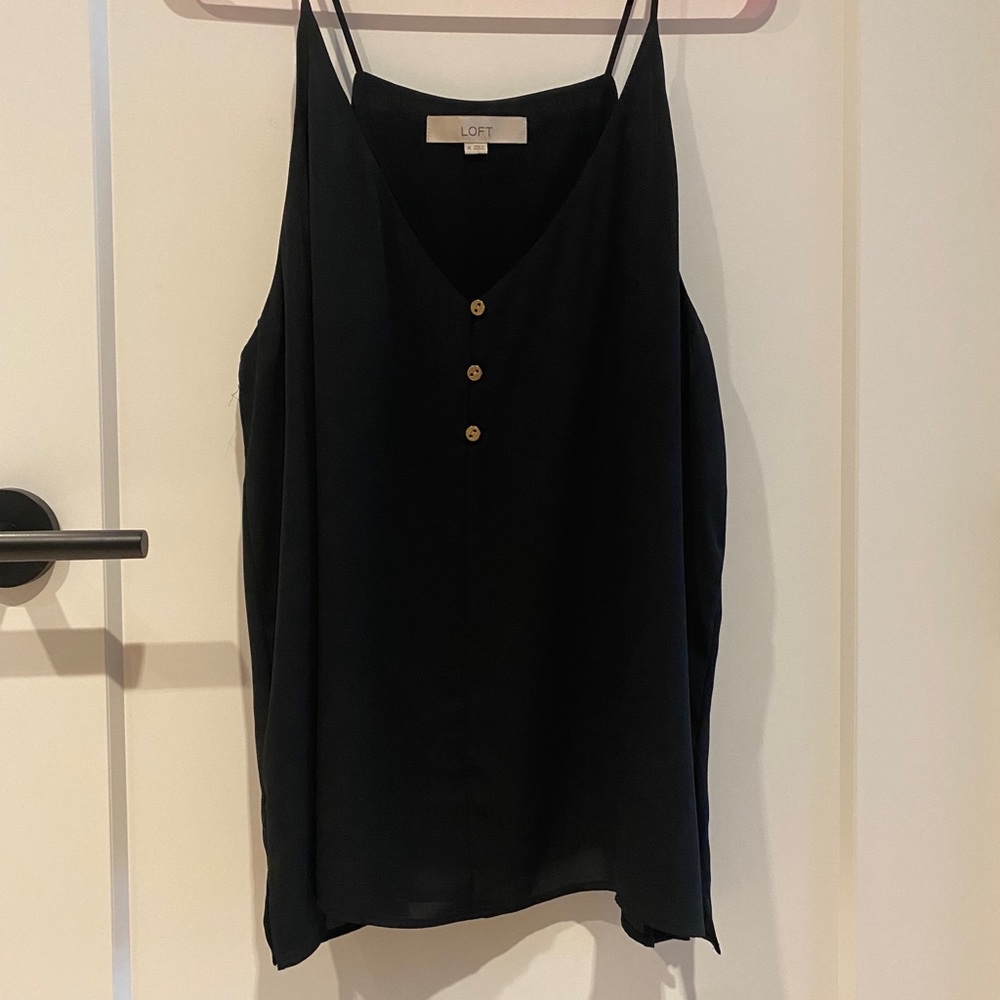 LOFT Flowy Black Tank Top